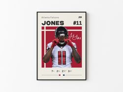 Julio Jones Poster, Atlanta Falcons, NFL Fans, NFL Poster, Mid Century Modern, Football Poster, Sports Poster, Gift For