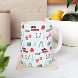 winter season mug holiday christmas mug for winter season gift, chirstmas gift   vivid ceramic cup