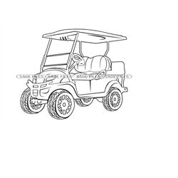 golf cart outline 2 svg, golf cart svg, golf cart clipart, golf cart files for cricut, golf cart cut files for silhouett