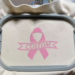 personalized cancer embroidery designs, cancer awareness embroidery designs, breast cancer embroidery designs, pink ribbon embroidery designs