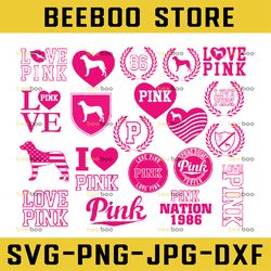 love pink bundle svg file love pink clip art love pink vs love pink printable decal dog cricut silhouette eps,dxf,png