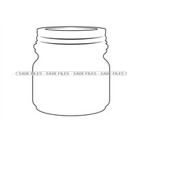 mason jar outline 3 svg, mason jar svg, mason jar clipart, mason jar files for cricut, mason jar cut files for silhouett