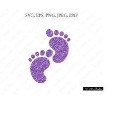 baby feet svg, little baby feet print svg, baby girl svg, glitter baby clip art, baby feet clipart, cricut, silhouette c