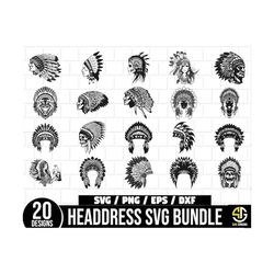 headdress svg bundle, indian headdress svg, native american svg, indian head svg, feather headdress, indian headdress si