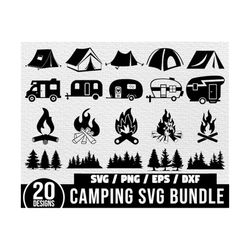 camping svg bundle, summer svg, campfire svg, camping clipart, camping life svg, camper svg, camping tent svg, camping f