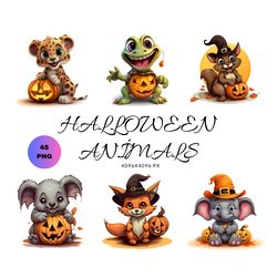 halloween, cute animals, high quality png's, commercial use, digital download, solid background, digital crafting,