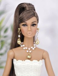 set of jewelry earring and necklace for poppy parker barbie