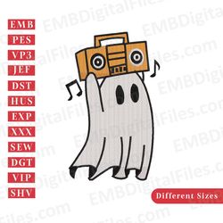 boo jee  boombox halloween embroidery file