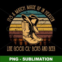 cowboy boot hat - beer and boots - png digital download - sublime match for the good ol boys in heaven