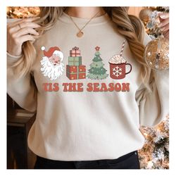 tis the season christmas retro svg, christmas latte svg, santa claus svg, retro christmas svg, christmas svg, sublimatio