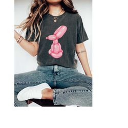 funny easter shirt for women, comfort colors tee, balloon animal easter bunny shirt gift for her, vintage style easter t