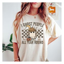 ghost people year round, cool ghost halloween | retro sublimations, png sublimations, designs downloads, shirt design, s