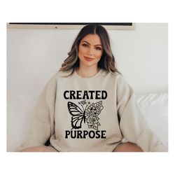 created with a purpose svg, christian svg, inspirational svg, bible svg, motivational svg, floral butterfly svg, inspira