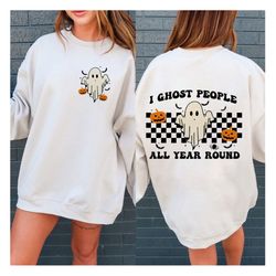 ghost people year round svg, cool ghost halloween, retro svg, halloween svg, designs downloads, shirt design, sublimatio