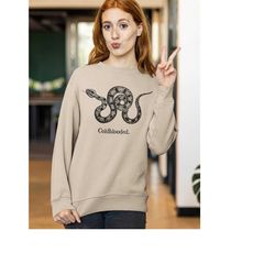 coldblooded snake sweatshirt, minimalist vintage victorian graphic, light academia aesthetic dark academia, funny gift f