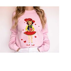 retro valentines day sweatshirt, cowgirl valentines day shirt, western valentine sweatshirt, vintage valentine sweater,