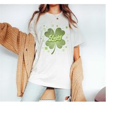 retro st patricks day shirt, shamrock shirt, retro lucky shirt, retro st patricks tshirt, vintage graphic four leaf clov