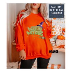 wicked witches sweatshirt, halloween shirt, halloween witches shirt, halloween party, woman's halloween, halloween cat w
