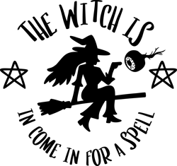 the witch is in come in for a spell, halloween png, halloween silhouettes, happy halloween png, pumpkins png, ghost png