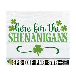 here for the shenanigans, st. patrick's day svg, shenanigans svg, st. patrick's day shirt svg, funny st. patrick's day s