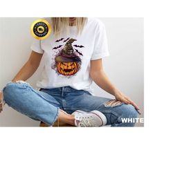 halloween pumpkin witch shirt, witch hat tee, pumpkin witch shirt, halloween shirt, halloween gift, witch gift, hallowee