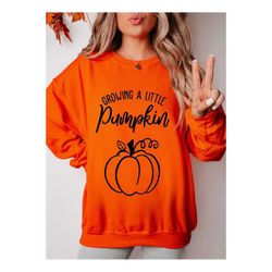 growing a little pumpkin maternity sweatshirt, fall pregnancy announcement, pregnant sweatshirt, pregnancy reveal hoodie