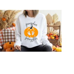 fall pregnancy announcement sweatshirt, pregnancy reveal sweater, pumpkin smuggler, mom to be sweat