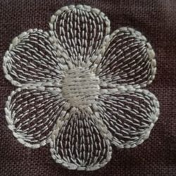 single flower and plants-contour daisy embroidery design