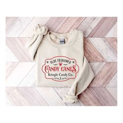 kringle candy co. sweater, retro candy cane sweatshirt, olde fashioned candy canes shirt, vintage christmas sweater, chr