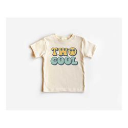 2nd birthday toddler shirt, two cool toddler shirt, 2nd birthday toddler shirt, second birthday natural toddler t-shirt