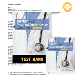 latest 2023 test bank bates guide to physical examination and history taking, 12th edition by bickley  instant download