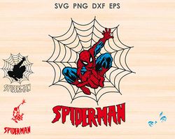 spiderman logo svg, superhero svg, spiderman silhouette svg png