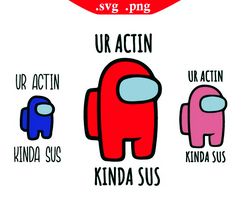 Among us too cute to be sus SVG, png, clipart among us – Kawaii Raymi