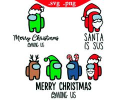 among us merry christmas svg png, christmas among us svg