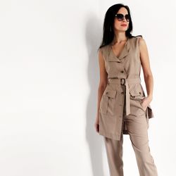 safari suit  shirt with pants safari style  linen suit summer suit  casual suit