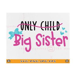 only child big sister svg, sister svg, sister gift, pregnancy announcement, big sister shirt svg, baby kids shirt, files