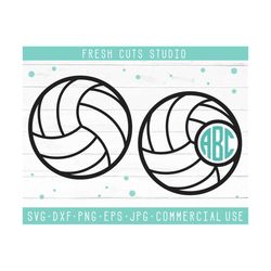 volleyball svg design instant download cutting cut files, volleyball monogram frame svg cricut cameo silhouette, dxf png