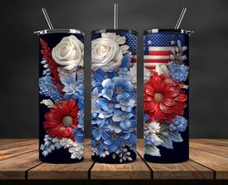 3d flowers tumbler wrap, 3d floral sublimation tumbler design,instant digital download png 03