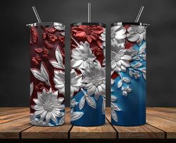 3d flowers tumbler wrap, 3d floral sublimation tumbler design,instant digital download png 11