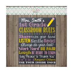 classroom rules chalkboard sign - teacher's pencil rules sign - printable chalkboard sign