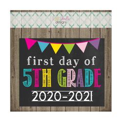 first day of fifth grade sign - last day of fifth grade sign - printable 8x10 photo prop - instant download