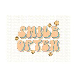 smile often smiley face sublimation designs downloads, png clipart, retro graphics, 4d retro smile often