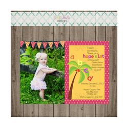 chicka chicka boom boom birthday invitations - chicka chicka boom boom photo invitation - digital image