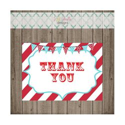 carnival thank you cards - circus thank you cards - birthday party thank you cards - digital file