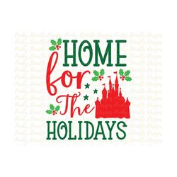 home for the holidays png | christmas design | christmas png | holiday png | mickey castle png | mickey png | digital |