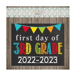 first day of third grade school sign - last day of third grade school sign - printable 8x10 photo prop - instant downloa