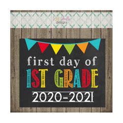 first day of first grade school sign - last day of first grade school sign - printable 8x10 photo prop - instant downloa