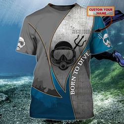 scuba diving personalized name 3d tshirt for scuba diver lta98 07