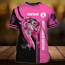 breast cancer - personalized name 3d tshirt for breast cancer awareness3d t shirt 01 - by97