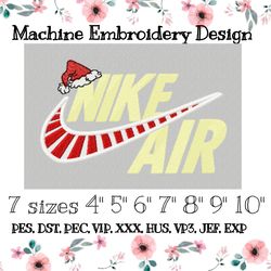 new year's nike air embroidery design